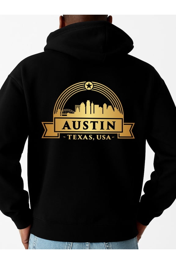 Austin Texas Hoodie sweatshirt men's long sleeve black Warm and lightweight, suitable for winter sports and casual wear streetwear Casual Unisex Shirt Graphic Tee tshirts