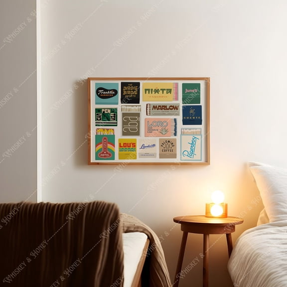 Austin Texas Matchbook Wall Art Bar Cart Home Decor