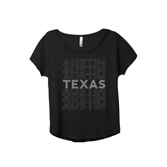 Austin Texas Pride Women's Fashion Slouchy Dolman T-Shirt Tee Heather Black X-Large