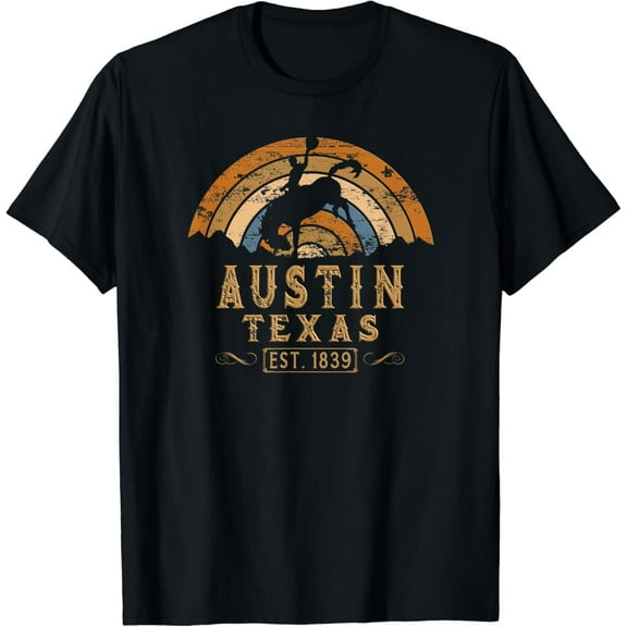Austin Texas TX Retro Austinite Cowboy Funny Creative Graphic T-Shirt