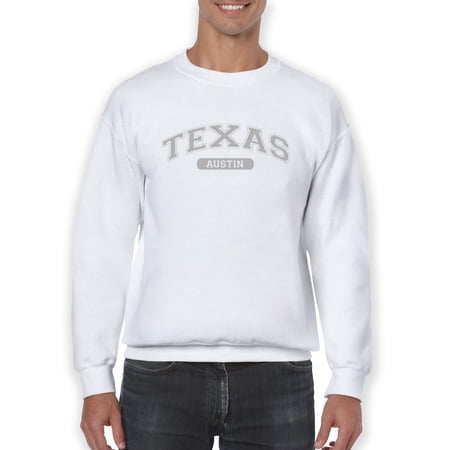 Austin Texas, Text Men Sweatshirt, Male x-Large
