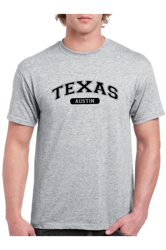 Austin Texas Text Men T-Shirt, Male x-Large