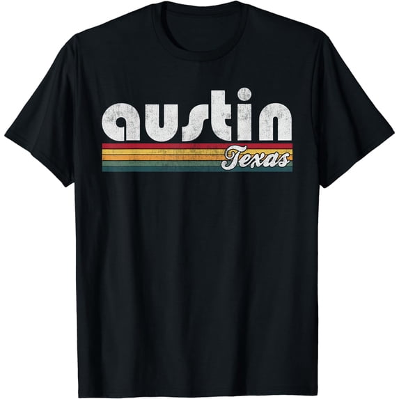 Austin Texas Vintage 70's 80's Retro Style Men Women Gift T-Shirt