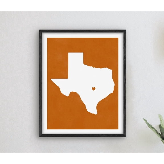 Austin Texas Wall Art Print, College City Map Decor
