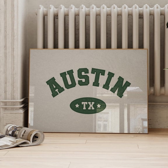 Austin Texas Wall Art Print, Vintage Athletic College Dorm And Sports Typography Decor