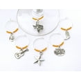 thumbnail image 1 of Austin Texas Wine Charms: Texas Music Lovers gift. Set of 6 Wine Glass Identifiers (State of Texas, Cowboy Hat, Guitar, Texas Star, and Music Notes), 1 of 2