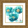 thumbnail image 1 of Austin, Vanessa 12x12 Gold Ornate Wood Framed with Double Matting Museum Art Print Titled - Aqua Trio II, 1 of 4