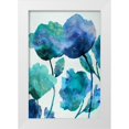 thumbnail image 1 of Austin, Vanessa 13x18 White Modern Wood Framed Museum Art Print Titled - Aqua Blossom Triptych III, 1 of 4