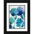 thumbnail image 1 of Austin, Vanessa 17x24 Black Ornate Wood Framed with Double Matting Museum Art Print Titled - Aqua Blossom Triptych III, 1 of 4
