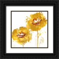 thumbnail image 1 of Austin, Vanessa 26x26 Black Ornate Wood Framed with Double Matting Museum Art Print Titled - Flower Burst in Aqua I, 1 of 4