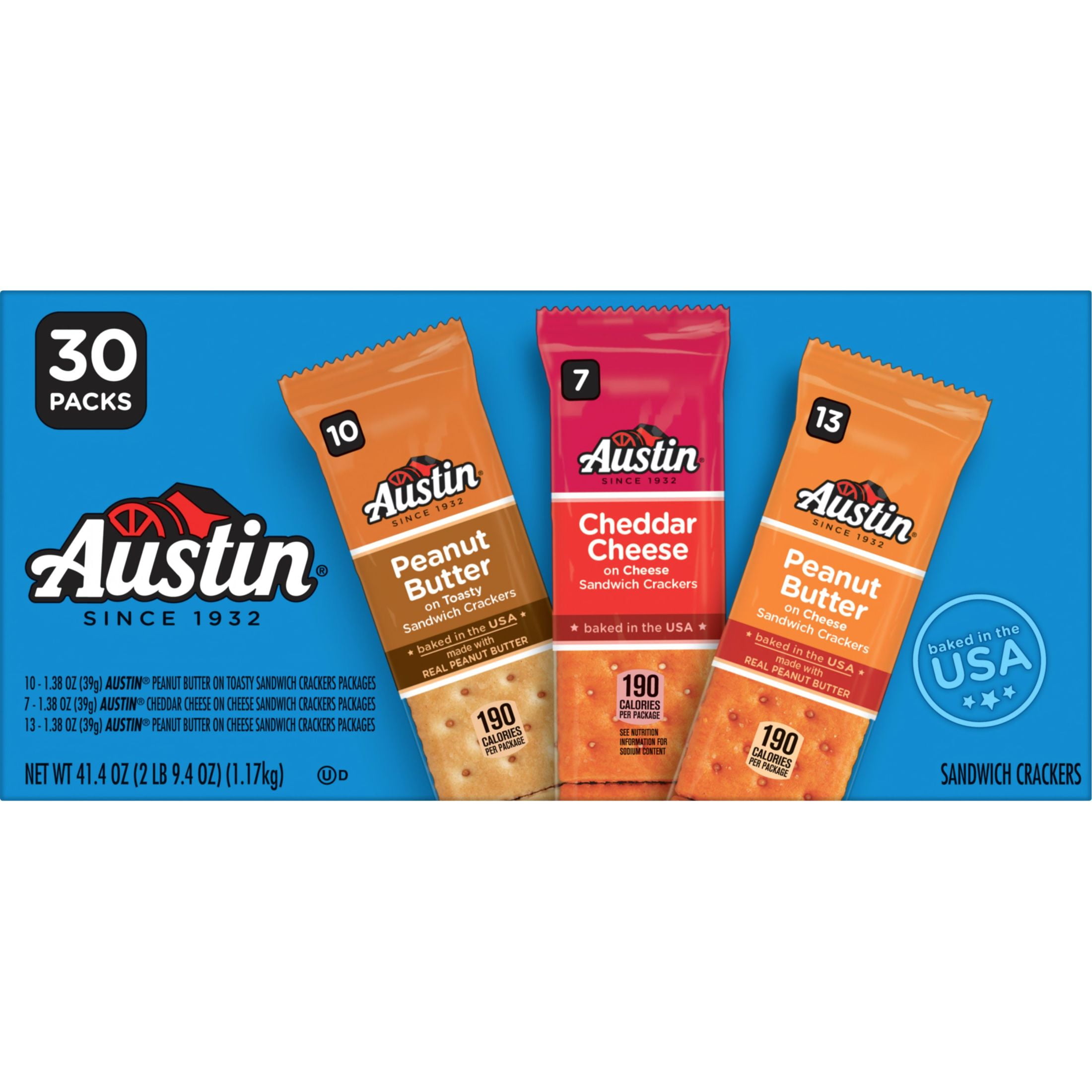Austin Variety Pack Sandwich Crackers, 41.4 oz, 30 Count
