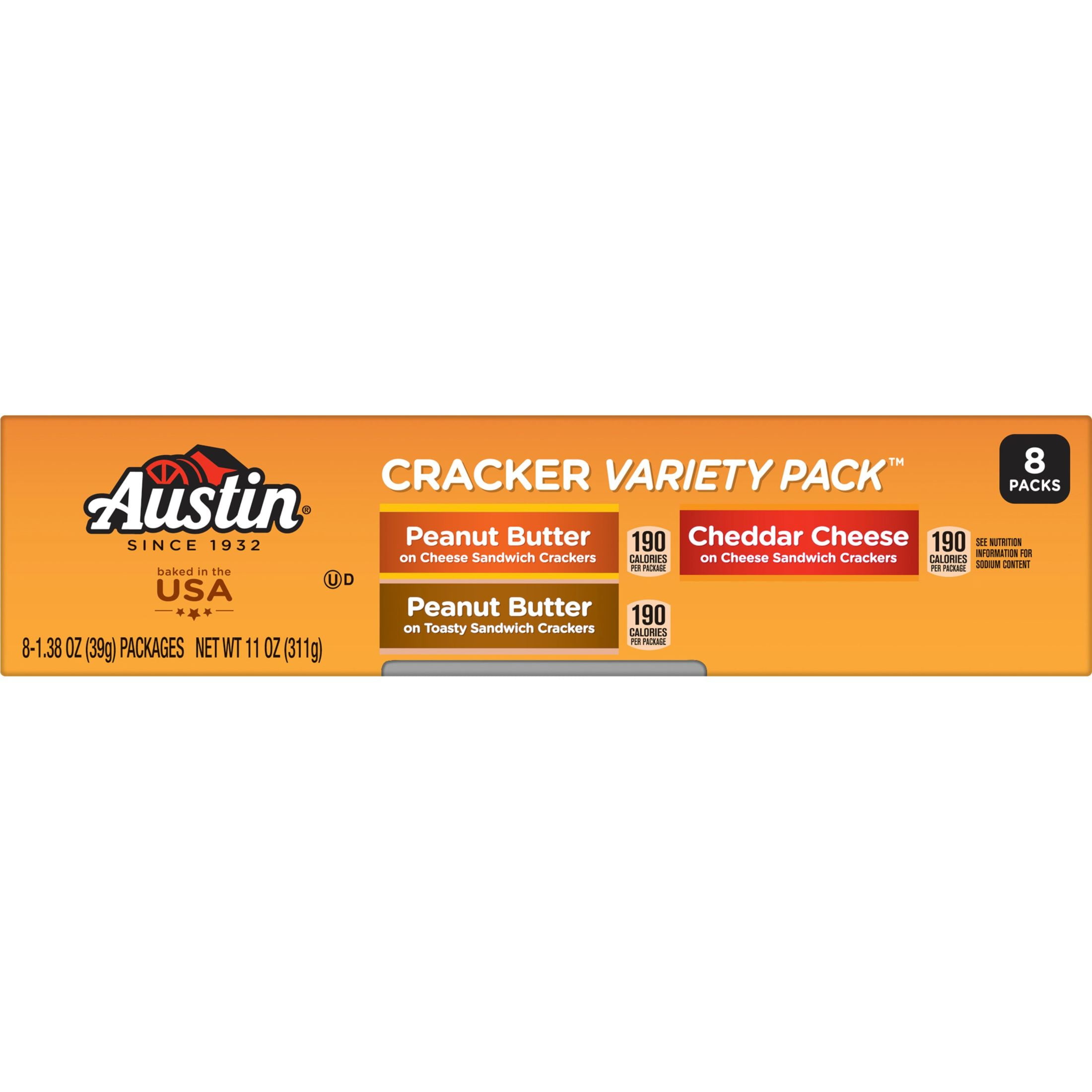 Austin Variety Pack Sandwich Crackers, EggFree, 11 oz, 8 Count