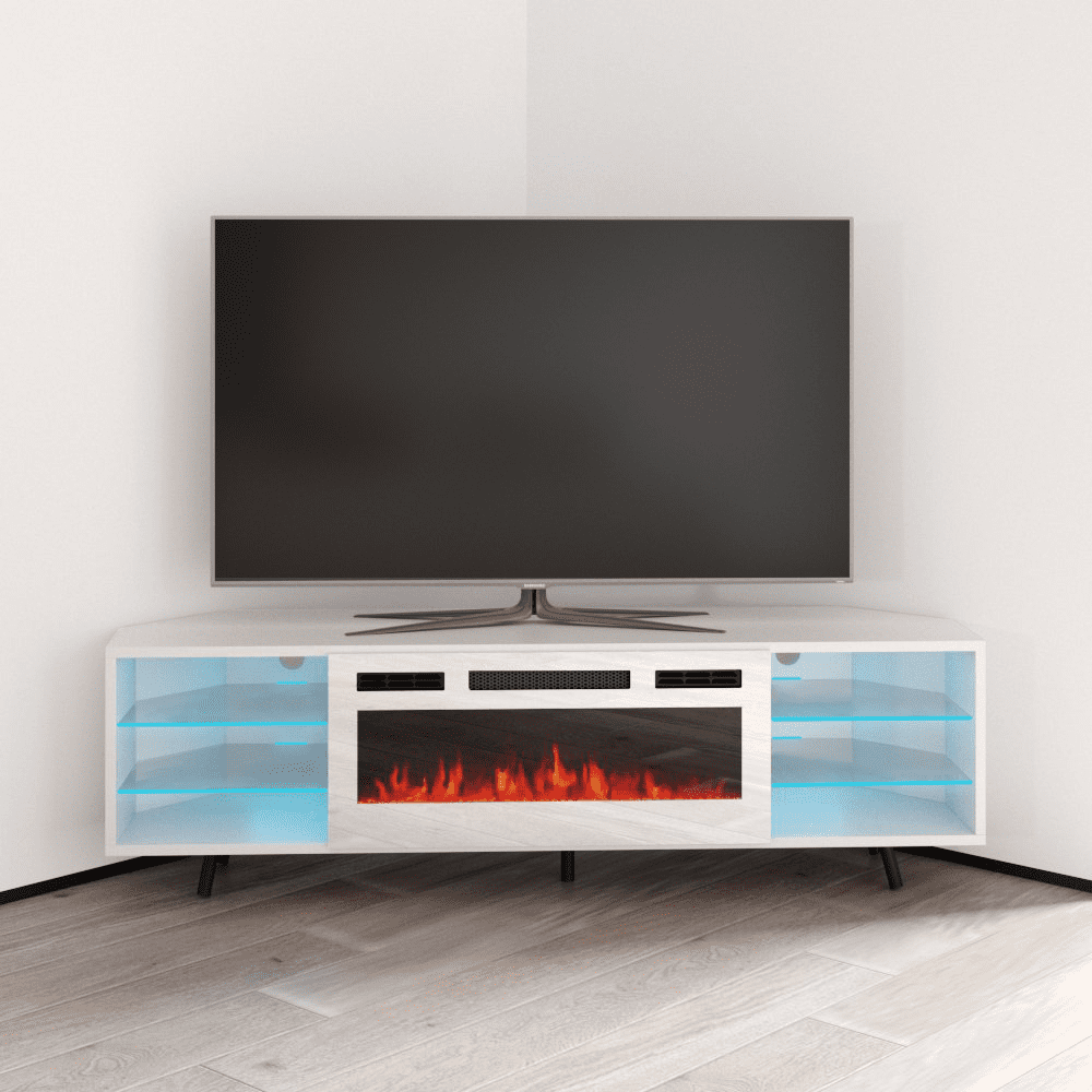 Austin WH-EF Corner Fireplace TV Stand for TVs up to 70", Modern High ...