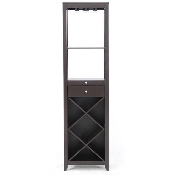 Baxton Studio Austin Brown Wood Modern Wine Tower