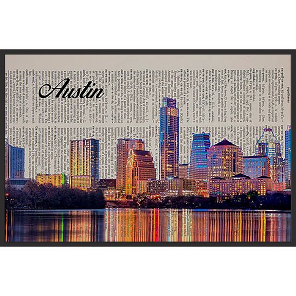 "Austin in Print" Floater Framed Painting Print on Canvas