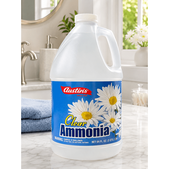Austin's Clear Ammonia All-Purpose Cleaner, 64 fl oz (1.89 L), Household Cleaning Solution, 1 Pack