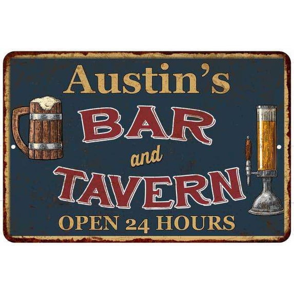Austin's Green Bar & Tavern Rustic Sign 16 x 24 Matte Finish Metal 116240047410