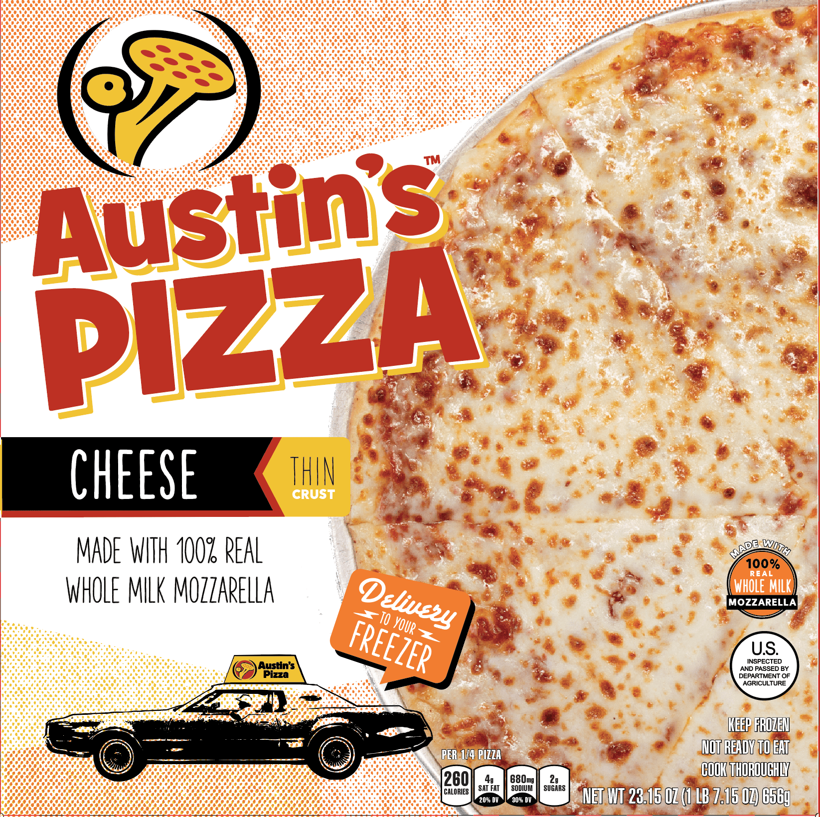 Austin's Pizza Thin Crust Cheese Pizza, 23.15 oz (Frozen)