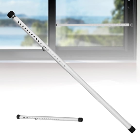 Austok 1/2Pcs Sliding Door Security Bar 17-53.5 Inches High Strength 1 Inch Adjustable Sliding Window Lock Bar with Rubber Tips for Home Hotel Apartment