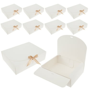 Austok 10 Pcs Gift Boxes with Lids and Ribbon Paper Present Box Large Capacity Paper Boxes Reusable Bridesmaid Proposal Box Decorative Gift Wrap Box for Wrapping Gifts