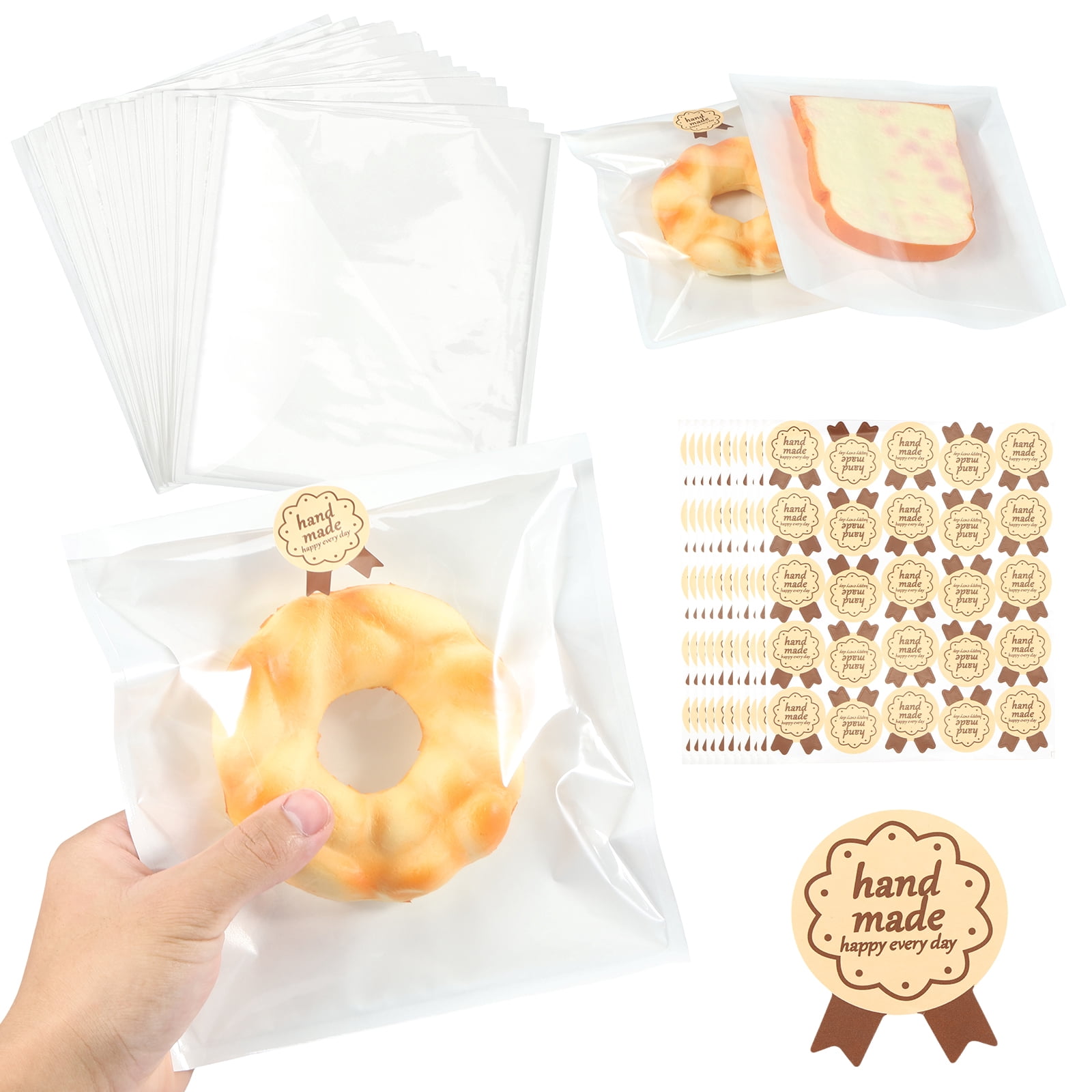 Sandwhich Bags 500-Pack Bakery Bags With Window - 5.1x7.5 Inch Kraft Paper Cookie Bags With Seals 5.1x7.5 Inch Kraft Paper Cookie Bags With Window 500 Count - View #12
