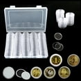 thumbnail image 1 of Austok 100 Pieces 30mm Silver Coin Holder Clear Coin Capsules Storage Container Coin Case with Gasket and Plastic Storage Organizer Box for Coin Collection Supplies Coin Holders for Collectors, 1 of 9
