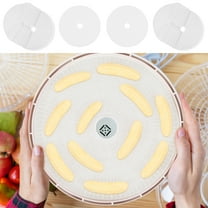 Austok 16Pcs Silicone Dehydrator Mats Nonstick Dehydrator Mat Reusable Dehydrator Tray Liner Round Silicone Mesh Sheet Heat Resistant Silicone Steamer Liner for Fruits Dryer Home