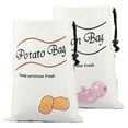 thumbnail image 1 of Austok 2/3Pcs Canvas Potato Onion Bag Drawstring Closure Pepper Storage Bag Side Zipper Design Potato Onion Storage Sack With Blackout Liner for Shopping Storage, 1 of 9
