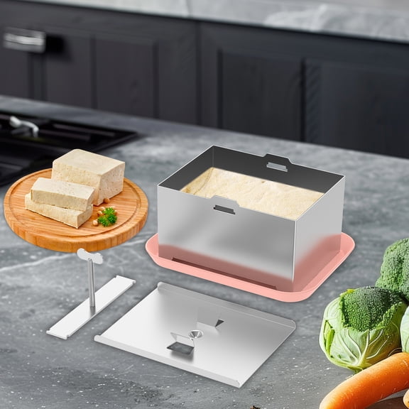Austok 2 Pcs Tofu Press 304 Stainless Steel Tofu Maker with Presser Towel and Drip Tray for Homemade Soy Milk Hamburger Meat Rice Pressing
