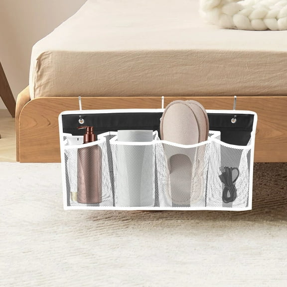 Austok 3 Pcs RV Shoe Storage with Mesh Pockets and Metal Hooks Hanging Pocket Organizer Practical RV Shoe Organizer Multifunctional Bedside Caddy Storage for Bedside