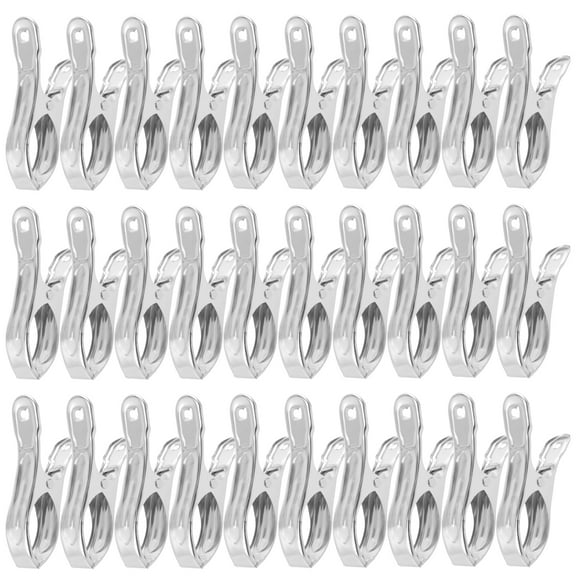 Austok 30Pcs Pool Cover Clip for Above Ground Pool Cover Stainless Steel Spring Pool Cover Clamp Rust Resistant Wind Guard Clip with Large Opening for Securing Bed Sheet