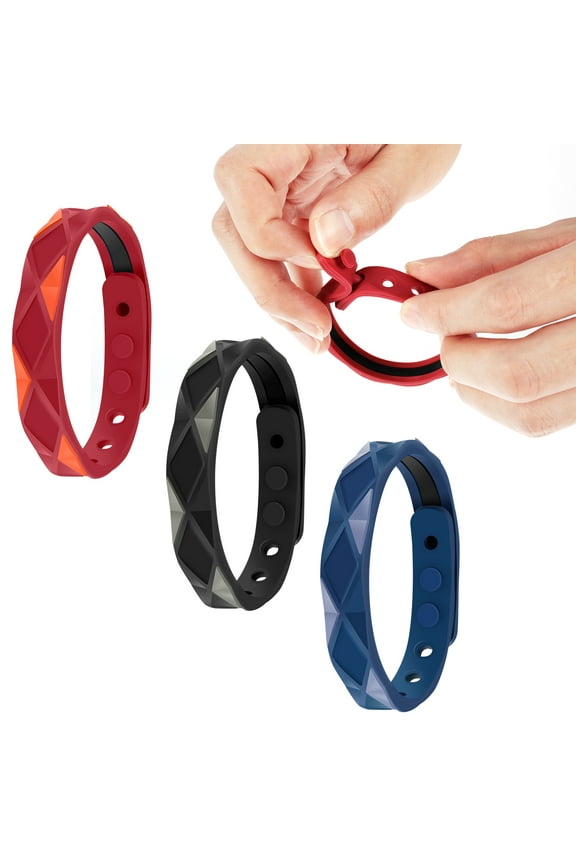 3Pcs Anti-Static Bracelet,Adjustable Negative Lons Anti Static Wristband,Wireless Electrostatic Removal Bracelet,Silicone Balance Energy Sport Bracelets for Men Women