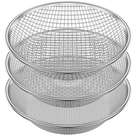 Austok 3Pcs Soil Sand and Compost Sifter for Gardening Sieve for Rock and Organic Material Fits 5 Gallon Bucket 3 Aperture for Gardening Project