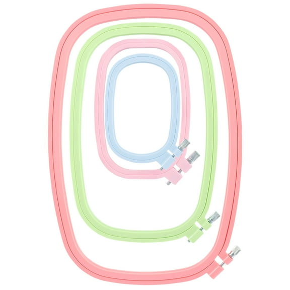 Austok 4/5Pcs Rectangular Embroidery Hoop Set ABS Plastic Cross Stitch Hoop Kit Multi Color Square Embroidery Hoop Embroidery Hoop Fixing Frame for Sewing Cross Stitch Embroidery