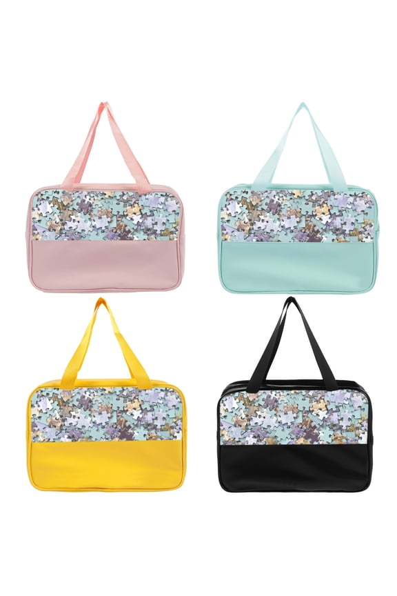 Austok 4 Packs Toy Storage Bags Clear PVC Organizing Bags with Double Carry Handles Easy to Use Carrying and Moving Storage Bag Suitable for Block Toys