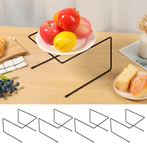 Austok 4 Pcs Safe Pizza Stand Sturdy Iron Pizza Holder with 3 Nonslip Rubber Pads for Home Restaurant Catering Company Hotel Party