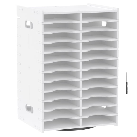 Austok 48 Slot Ink Pad Rotatable Holder Stamp Pad Storage Rack Craft Supply Organizer Plastic Easy Access for Office Workshop Desktop Use