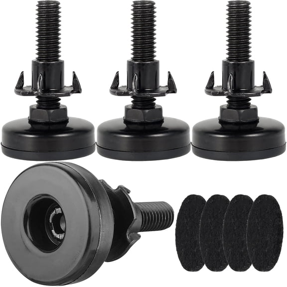 Austok 4Pcs Adjustable Furniture Levelers Heavy Duty Furniture Leveling Feet Furniture Legs for Cabinets Tables Chairs Sofa Raiser with 4 Felt Pads & T-Nut Kit 3/8-16 Thread