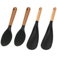 thumbnail image 1 of Austok 4Pcs Cooking Spoon and Rice Scooper Set Silicone Spatula Spoon with Wooden Handle and Hanging Hole Silicone Rice Spatula Dishwasher Safe for Serving Mixing Scraping, 1 of 8