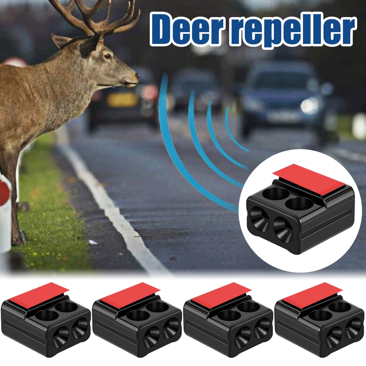 Austok 4Pcs Deer Warning Whistles Device Physical Ultrasonic Mini Car