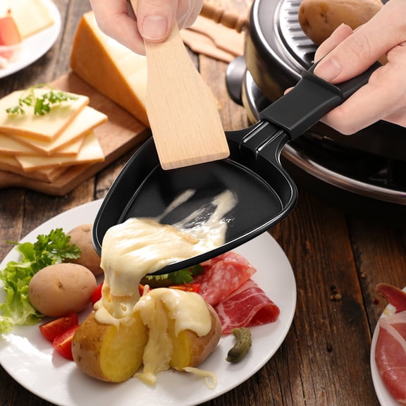 Austok 4Pcs Mini Grill Cheese Pan Non Stick Coating Mini Raclette Grill Pans with Anti Scald Handle for Cooking Camping Kitchen