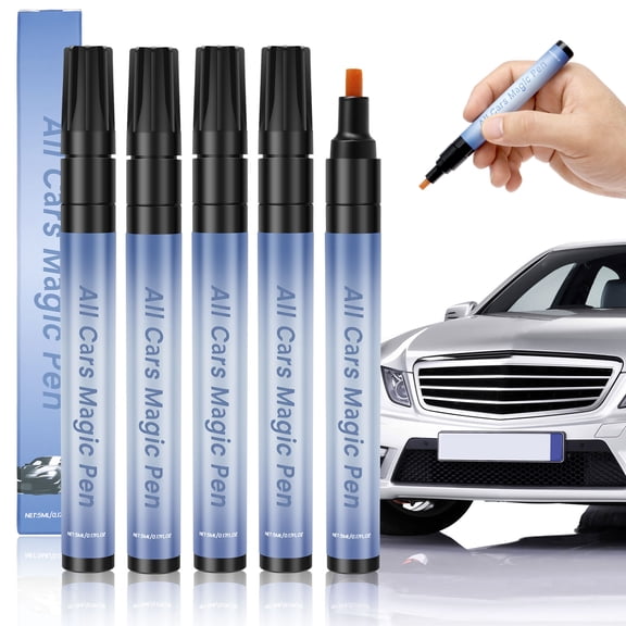 Austok 5 Pcs Car Scratch Remover Pen Portable Automotive Paint Repair Marker for Minor Scratch and Chip for All Vehicle, Quick Fix for Paint Marks and Surface Wear