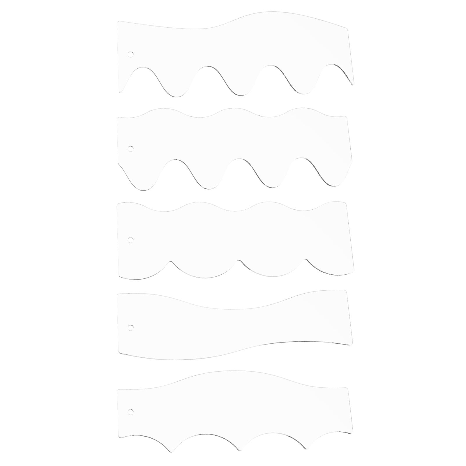 Austok 5 Pcs Wave Edge Quilting Ruler and Templates Acrylic Quilting Templates Free Motion ...