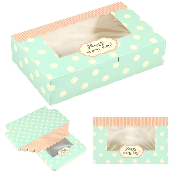 Austok 50 Pack Cupcake Boxes Clear Cake Box Cookie Boxes Easy-to-Use Pastry Boxes Versatile Bakery Boxes with Window Wrapping Cakes Storage Boxes for Chocolates Covered Strawberries