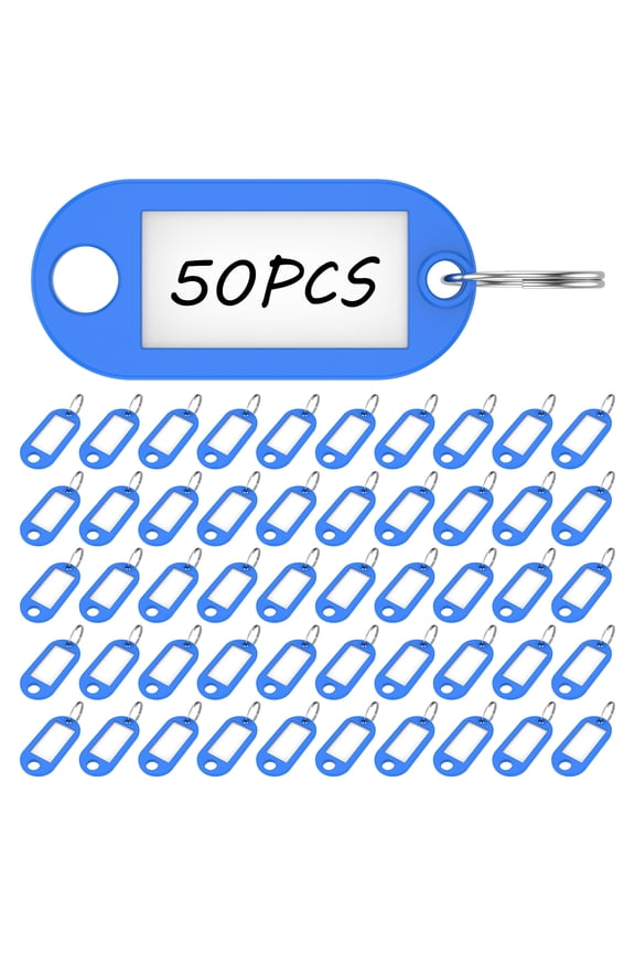 50 Pcs Key Rings Labels Key Ring Tags Plastic Key Tags of Key Ring Tags, Identifiers, Name Tags and Labels, Adapt to USB Drive, Keys, Pets, Bags