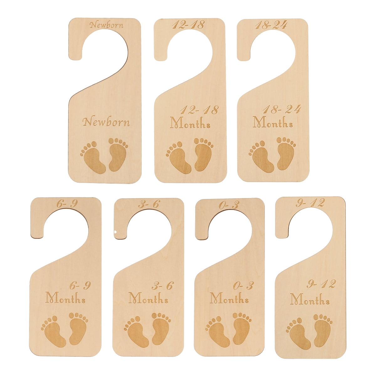 Austok 7Pcs Wooden Baby Closet Dividers Cute Baby Clothing Dividers ...
