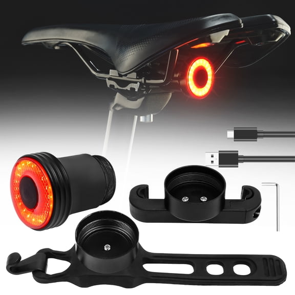 Austok Bike Tail Light Auto On/Off Bright 20 LEDs Rear Bike Light 5 Lighting Modes USB C Rechargeable Bicycle Taillight IP65 Waterproof Saddle and Seatpost Mount