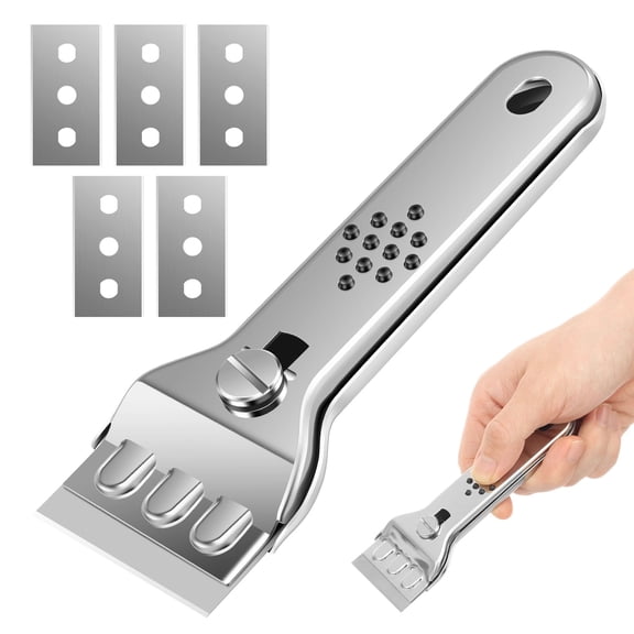 Blade Scraper Tool Scraper with 5 Blades Sticker Cleaning Remover for Glass Decals Tint Stickers Labels Caulk Adhesive