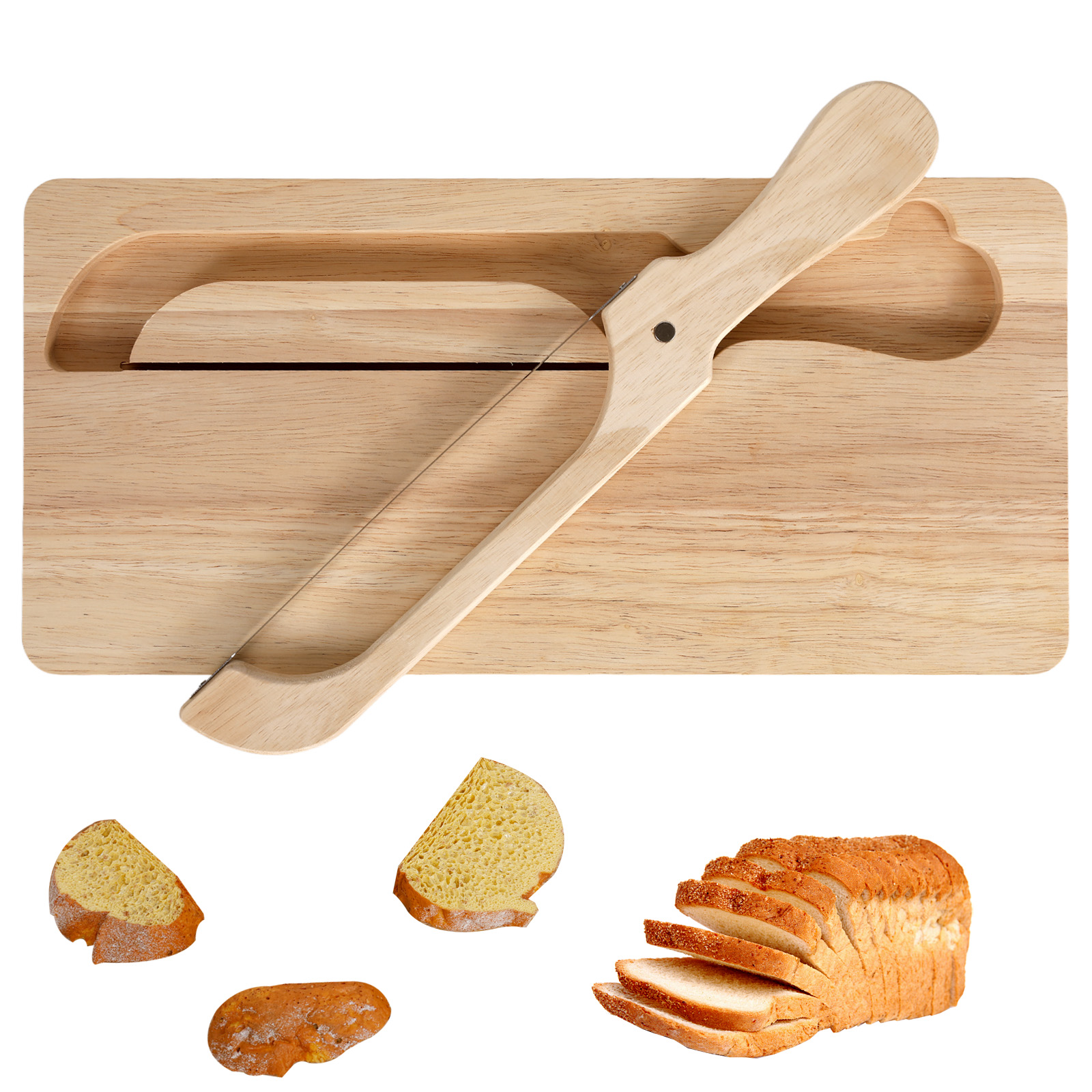 Austok Bread Bow Knife and Cutting Board Set Stainless Steel Slicing ...