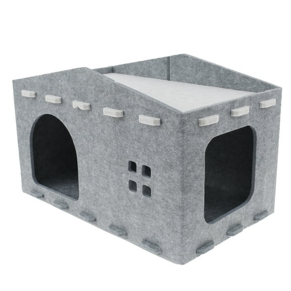 Austok Cat House for Indoor Cats Cat Bed Cave Cat Scratch Pad, Foldable Cat Houses & Condos, Cat Cubes, Cat Hideaway, Covered Cat Bed for Puppies Kittens Small Dogs